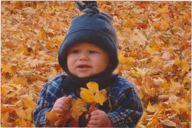 Ethan in leaves