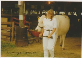 Show day cira 1992 (?). Me and Lily sporting white! 